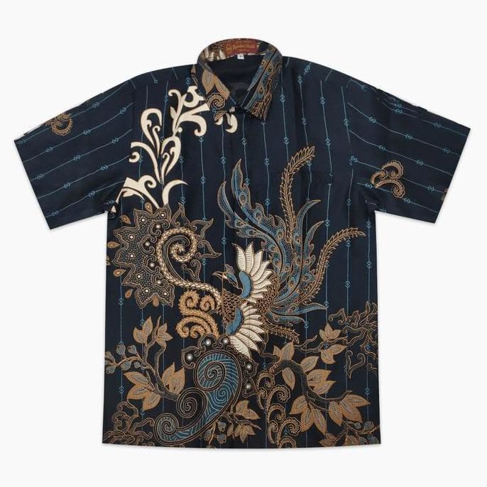 Kemeja Batik Pria - Sadana Midnight Stripe